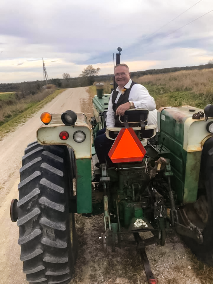 Clint Bauer on his favorite Oliver tractor