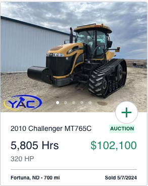 May Auction Blog Challenger Tractor