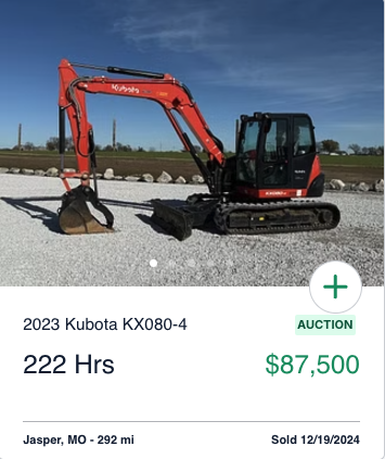 2023 Kubota KX080-4 Compact Excavator