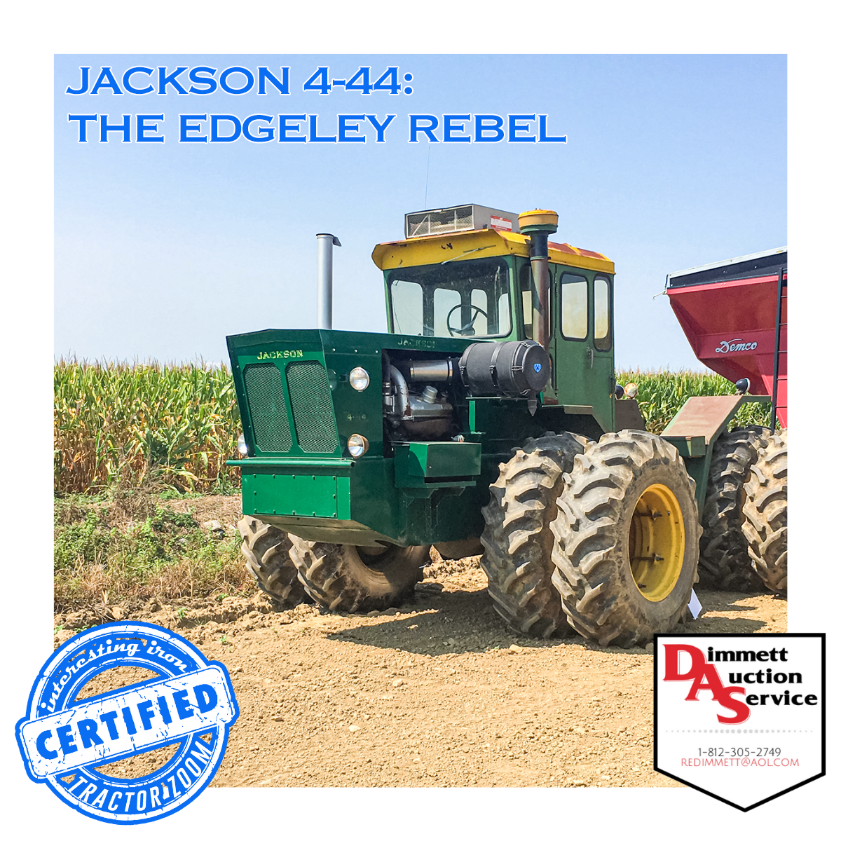 Jackson 444 The Edgeley Rebel Tractor Zoom Interesting Iron