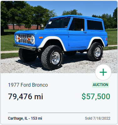 1977 Ford Bronco Auction Price