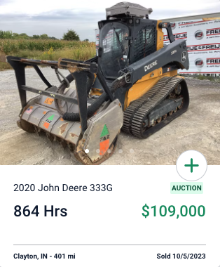 2020 John Deere 333G Compact Track Loader October Auction